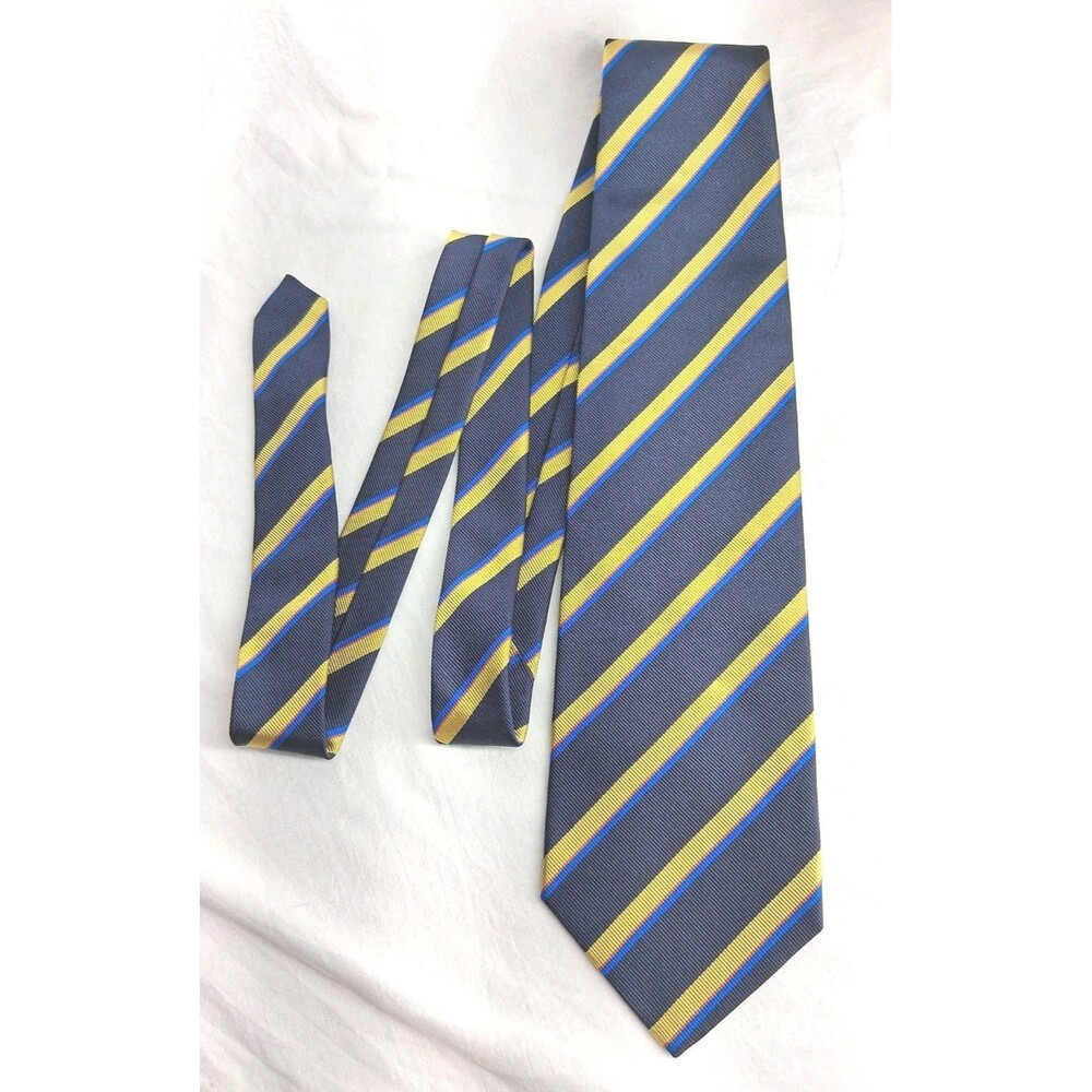 JOS A BANK Mens Silk Stripes REPP Tie Blue Made In Italy Business Work Wedding